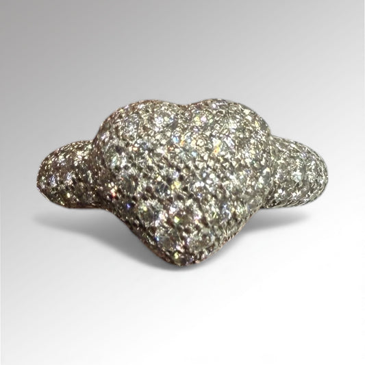 Bague Coeur pavée diamants