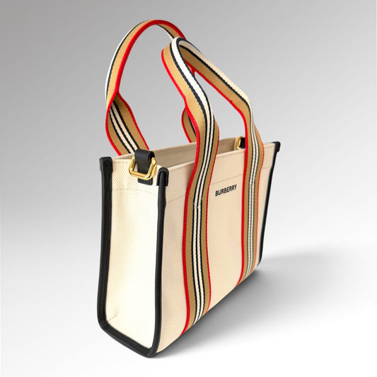 Sac Icon Stripe Trim Canvas Tote