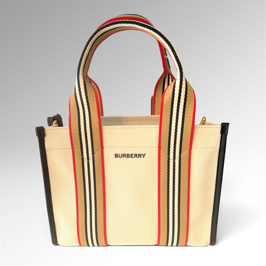 Sac Icon Stripe Trim Canvas Tote