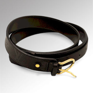 Grained leather belt