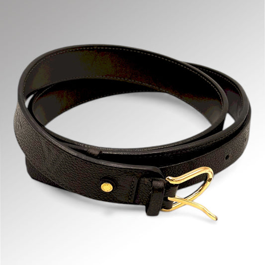 Grained leather belt