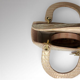 Sac LadyDior croco Small