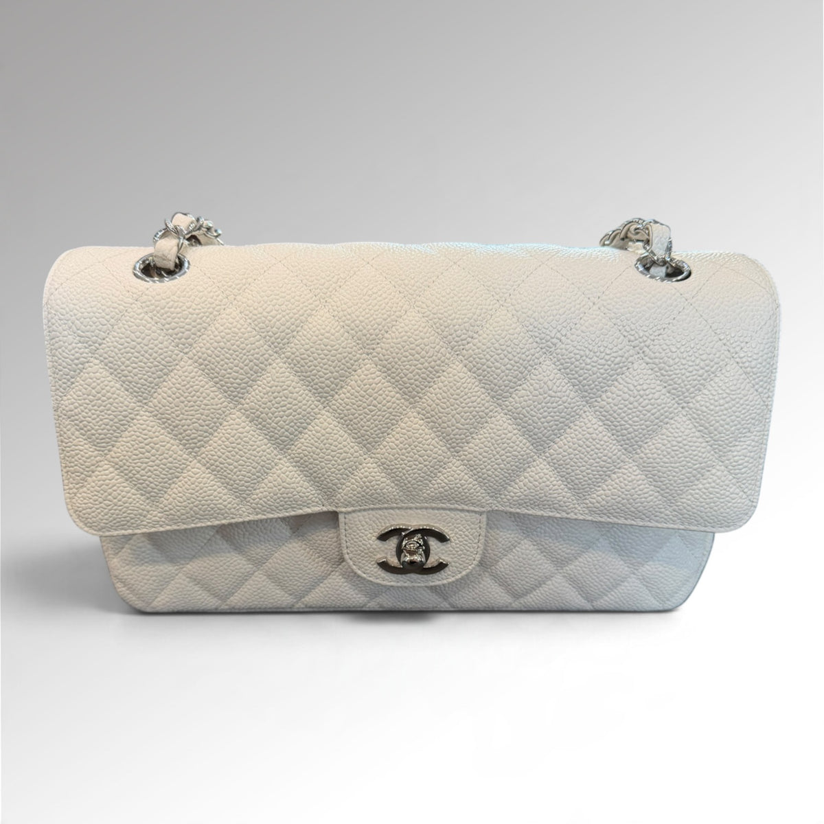 Sac Timeless Classic Double Flap Caviar Blanc