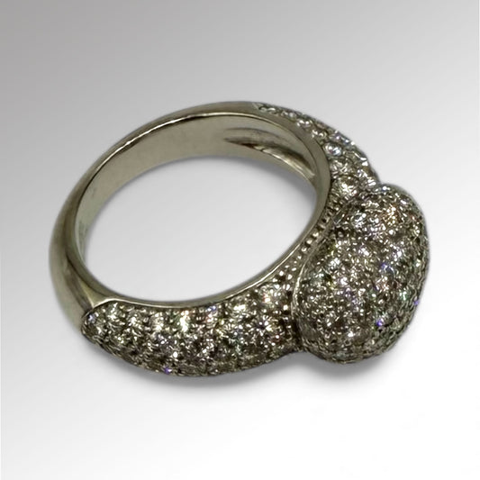 Bague Coeur pavée diamants