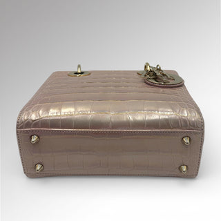 Sac LadyDior croco Small