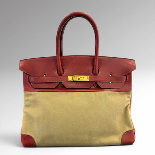 Sac Birkin 35 Toile et cuir